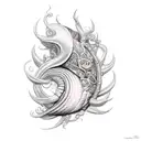 seashell warrior mermaid  tattoo design idea