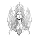 mermaid goddess warrior  tattoo design idea