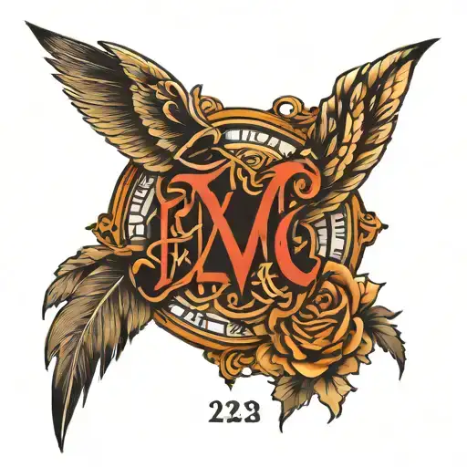 Roman numeral 12 23 2023 incorporated tattoo design idea