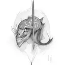 cutting strings of fate tattoo design idea