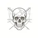 a skull with a stamp made in the USSR    tattoo design idea