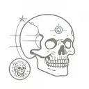 a skull with a stamp made in the USSR    tattoo design idea