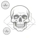 a skull with a stamp made in the USSR    tattoo design idea