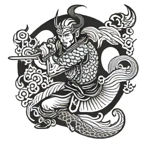 japenese warrior tattoo design idea