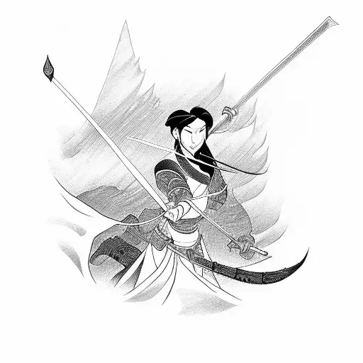 mulan sword tattoo design idea