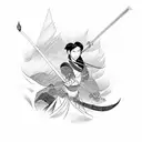 mulan sword tattoo design idea