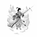 mulan sword tattoo design idea