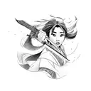 mulan sword tattoo design idea
