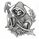 cute grim reaper tattoo design idea