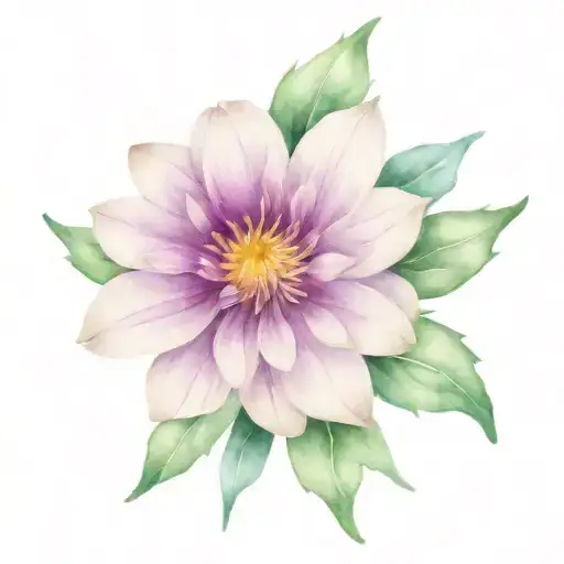 Rylin 12.4.18  with a purple watercolor Aster flower tattoo design idea