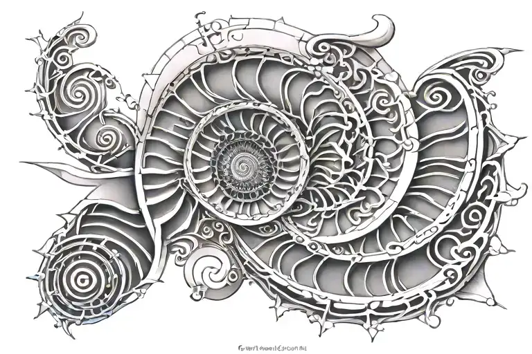 fibonacci spiral tattoo design idea