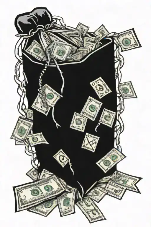 get rich money bag dream chaser  tattoo design idea