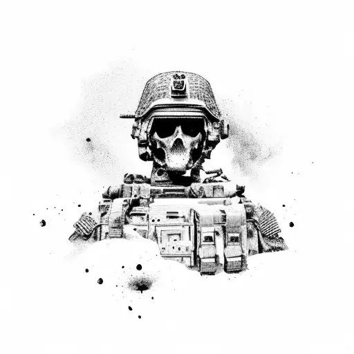 full body fallen soldier sa80 tattoo design idea