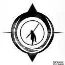 a symbol that represents "i, a man, am not afraid to walk this world alone" tattoo design idea