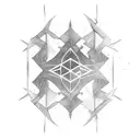 cyber Sigil with tree elements  tattoo design idea