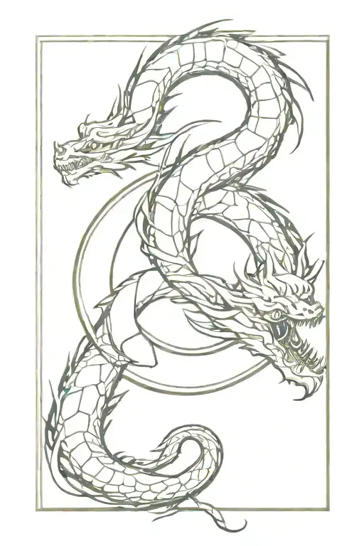 Ouroboros dragon tattoo design idea