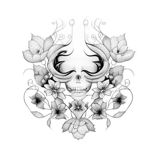 buterflies, vines, flowers cleavage tattoo tattoo design idea