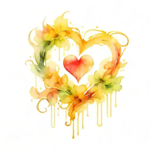 heart pumping into a river flowing tattoo design idea