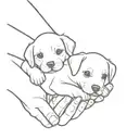 hand carry two puppies  tattoo design idea