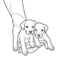 hand carry two puppies  tattoo design idea