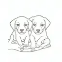 hand carry two puppies  tattoo design idea