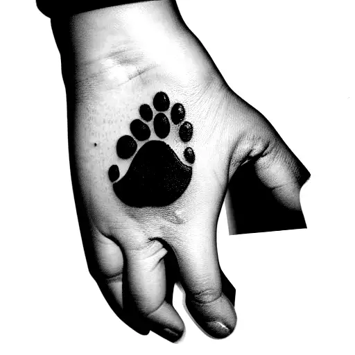bear paw with a hand tattoo design idea