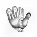 bear paw with a hand tattoo design idea