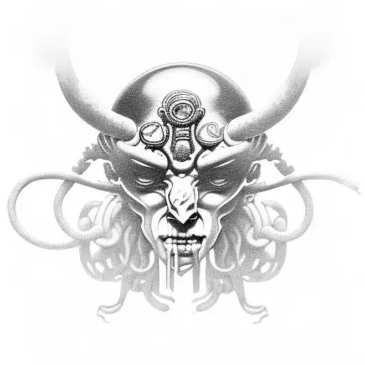 dionysus connected to microphone wire tattoo design idea