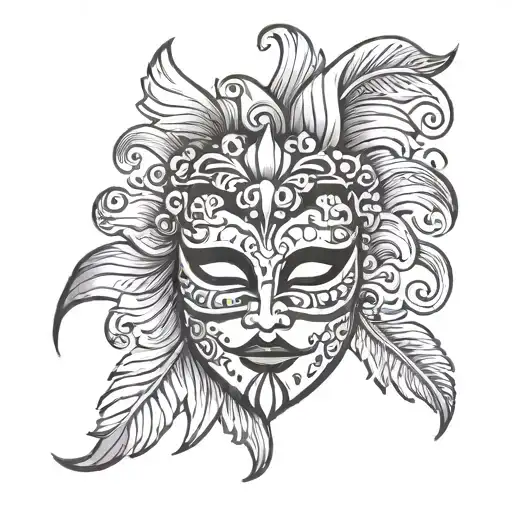 Venetian mask, Agnel tattoo design idea