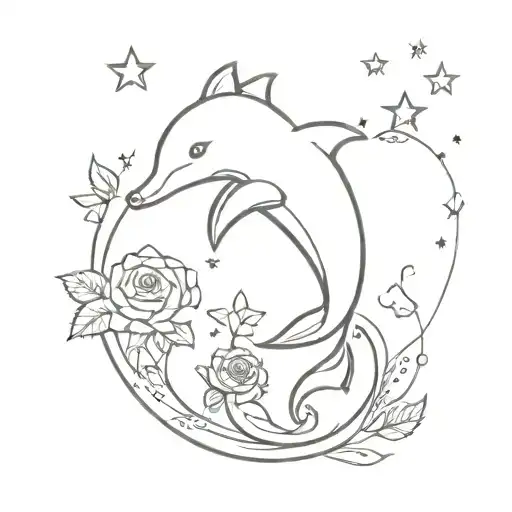 Dolphin, Stars, Squirrel, Mouse, wolf, bear, roses tattoo design idea