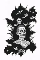 retro horror tattoo design idea