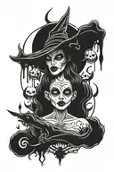 retro horror tattoo design idea