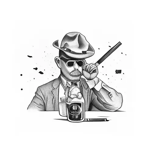 memorial for dad hunting, baseball, drink Budweiser, smoke Marlboro reds cigarettes  tattoo design idea