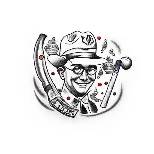 memorial for dad who loved drinking Budweiser,smoking marbles reds, playing baseball, hunting tattoo design idea