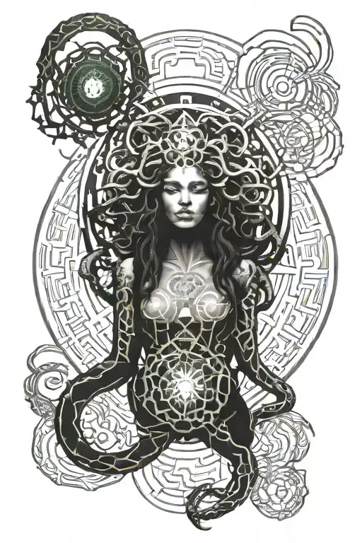 medusa full body tattoo design idea
