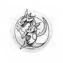 mega Charizard  tattoo design idea