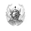 "Invictus" with an arrow going through it tattoo design idea