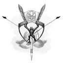 "Invictus" with an arrow going through it tattoo design idea