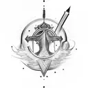 "Invictus" with an arrow going through it tattoo design idea