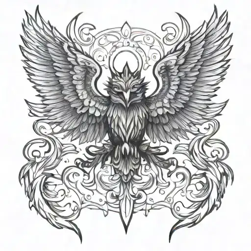 Garuda flying tattoo design idea