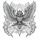 Garuda flying tattoo design idea