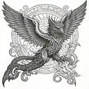 Garuda flying tattoo design idea