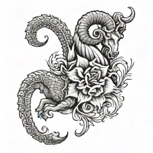 a feminine tattoo incorporating the Aries and Scorpio signs for my daughters Aubrie and annalee tattoo design idea