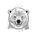 polar bear side on patchwork tattoo design idea