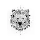 polar bear side on patchwork tattoo design idea