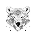 polar bear side on patchwork tattoo design idea