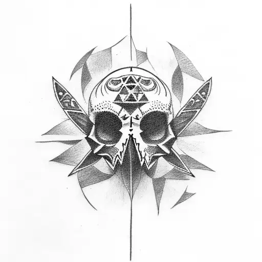 Skull Kid of zelda tattoo design idea