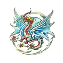 winged medieval dragon tattoo design idea