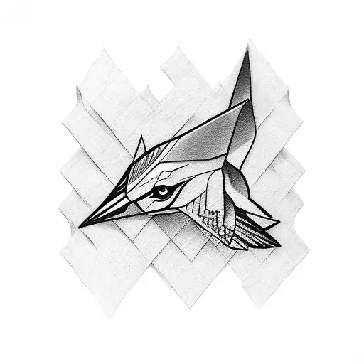 paper crane turns into real one tattoo design idea