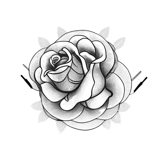 A tattoo design featuring a microphone intertwined with blooming flowers tattoo design idea